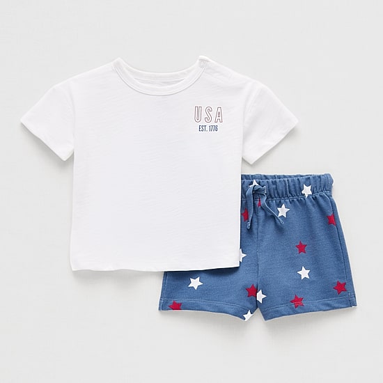 Okie Dokie Baby Boys French Terry Short Set
