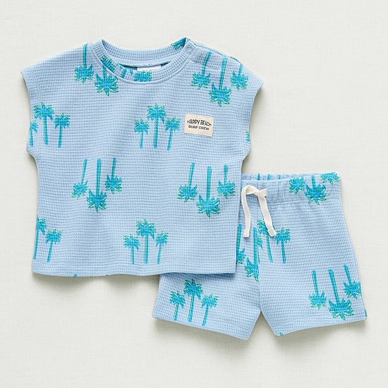 Okie Dokie Baby Boys Waffle 2-pc. Short Set