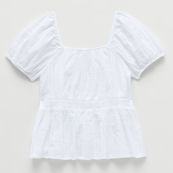 Thereabouts Little & Big Kid Girls Square Neck Short Sleeve Babydoll Top