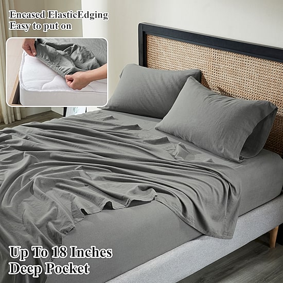 SUPERIOR® Orion Linen Garment Washed Soft Deep Pocket Sheet Set