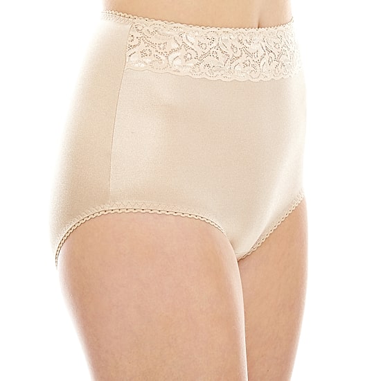 Underscore Rainbow Stretch Satin Lace Trim Control Briefs