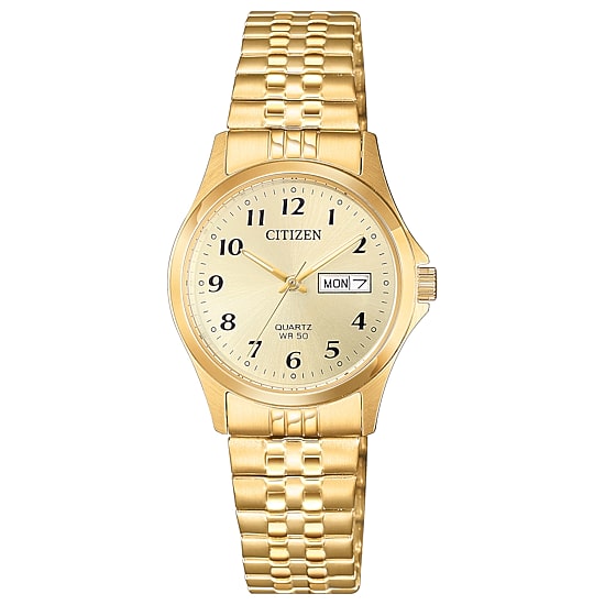 Citizen Quartz Womens Gold Tone Stainless Steel Expansion Watch Eq2002-91p