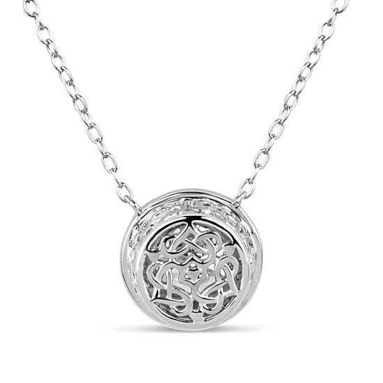 Womens 2 3/4 CT. T.W. White Zirconia Sterling Silver Round 18 Inch Pendant Necklace