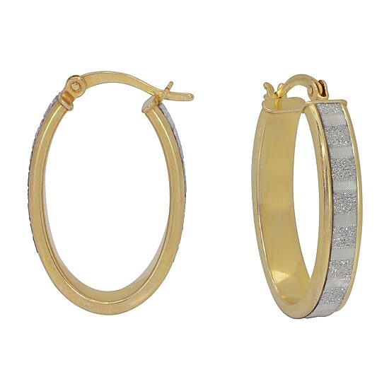 Womens 14K Gold Over Silver 27mm Round Hoop Earrings