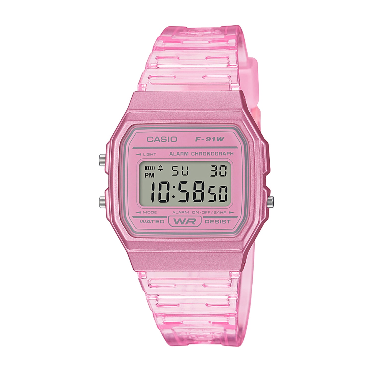 Casio Womens Digital Pink Strap Watch F91ws-4