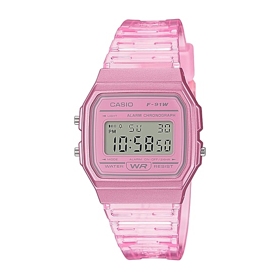 Casio Womens Digital Pink Strap Watch F91ws-4os