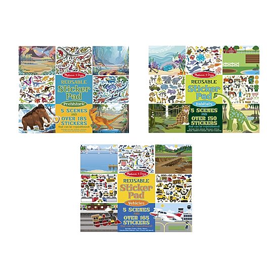 Melissa & Doug Rs Bndl Vehicles Habitats Activity Pad Prehistoric 3-pc. Stickers