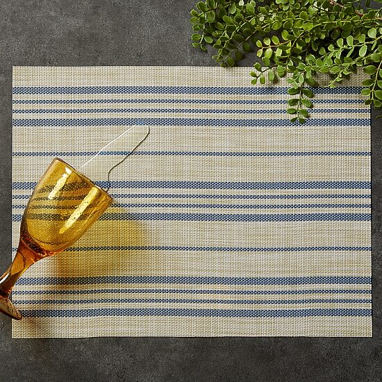Design Imports French Blue Farmhouse Stripe Woven 6-pc. Placemats