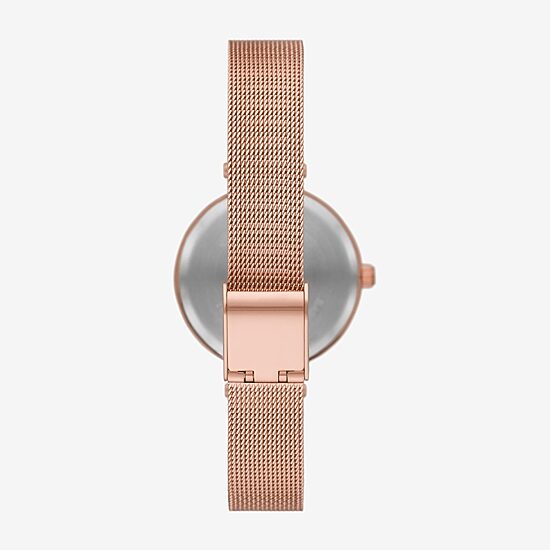 Geneva Womens Crystal Accent Rose Goldtone Stainless Steel Bracelet Watch Fmdjset076