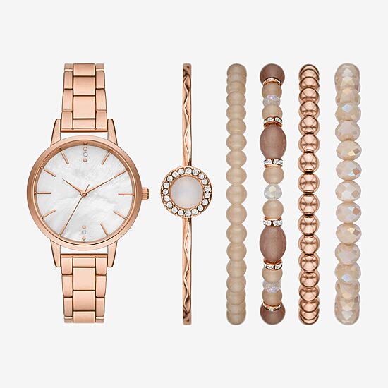 Ladies Boxed Sets Womens Rose Goldtone 6-pc. Watch Boxed Set Fmdjset351