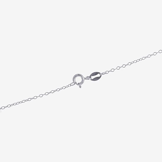 Silver Treasures Womens Black Crystal Sterling Silver 18 Inch Pendant Necklace