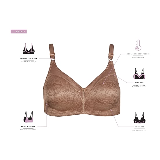Bali Double Support® Spa Closure® Comfort-U Back Full Coverage Wireless Full Coverage Bra 3372