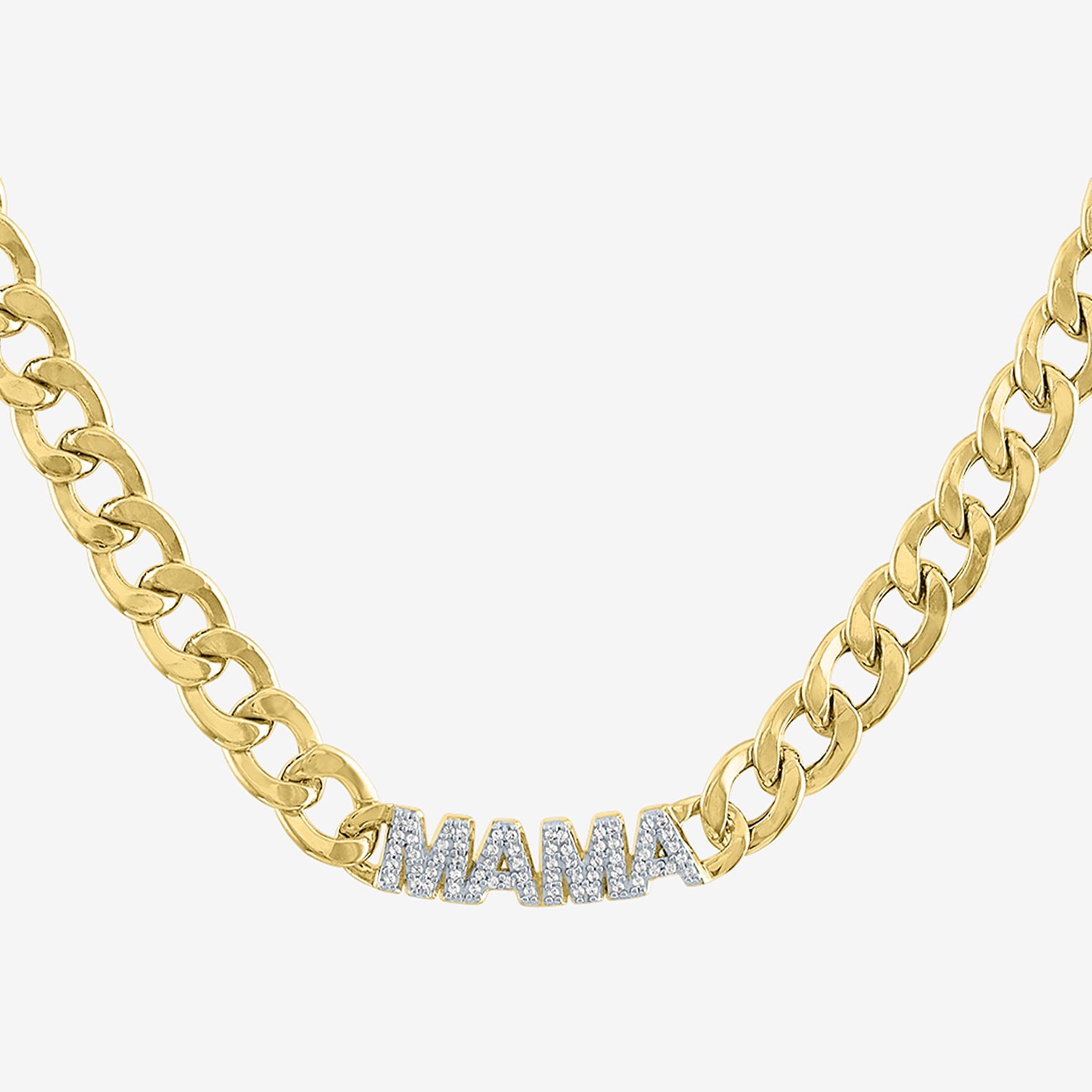 Diamond Addiction "Mama" Womens 1/10 CT. T.W. Natural White Diamond 14K Gold Over Silver Sterling Silver 18 Inch Pendant Necklace