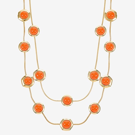 Liz Claiborne Hexagon Womens 17 Inch Collar Necklace