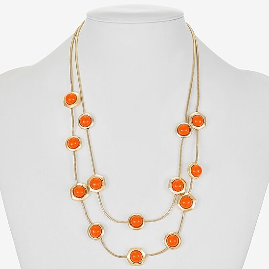 Liz Claiborne Hexagon Womens 17 Inch Collar Necklace