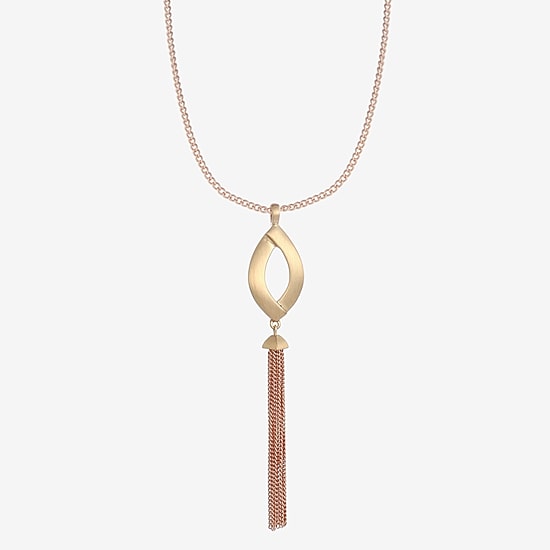 Liz Claiborne Tassel Womens 32 Inch Pendant Necklace
