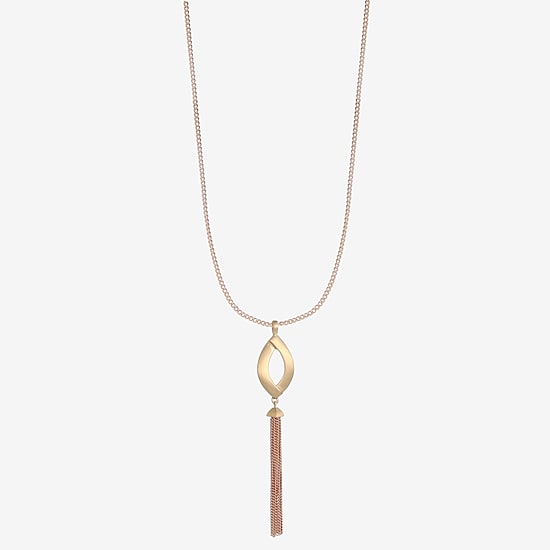 Liz Claiborne Tassel Womens 32 Inch Pendant Necklace