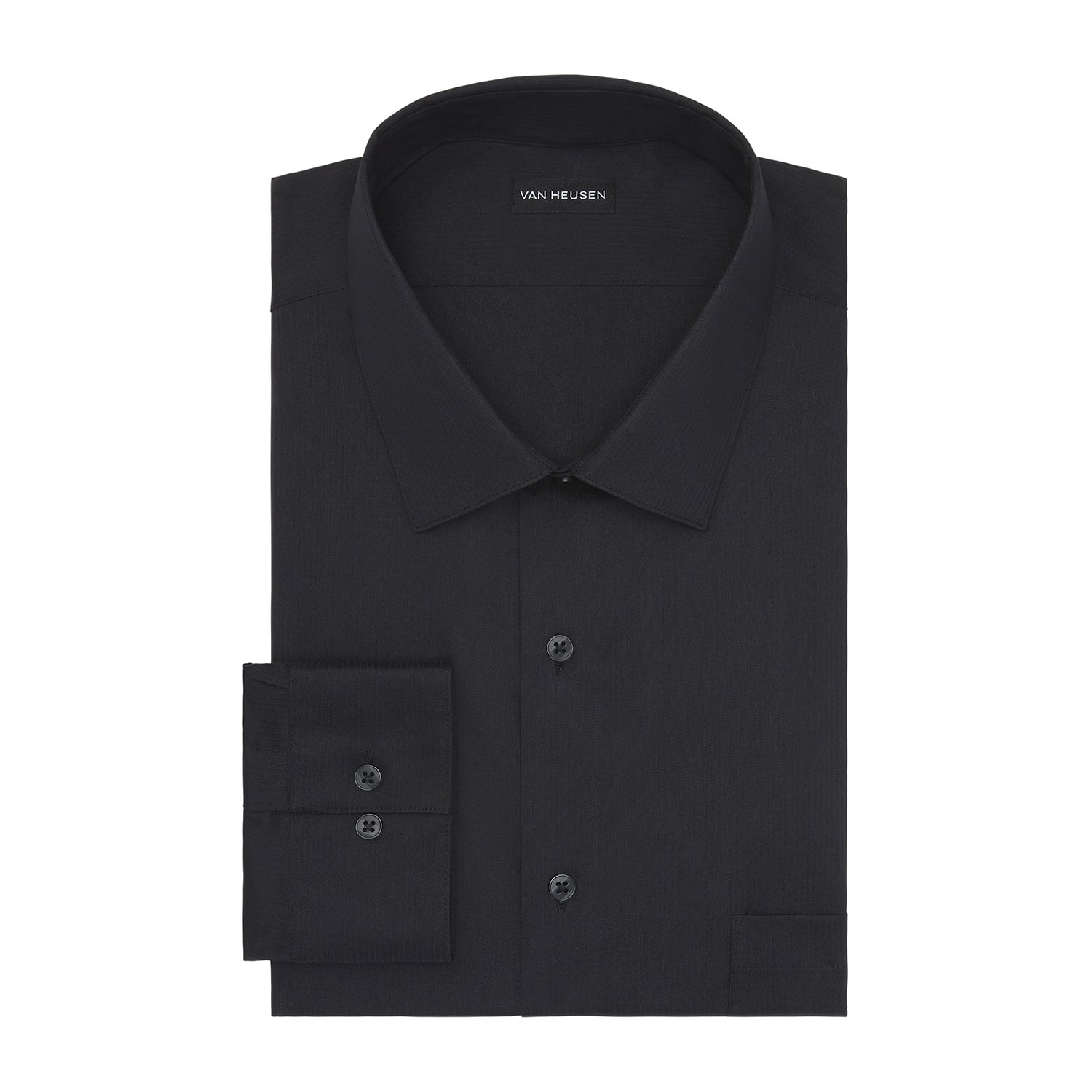 Van Heusen Everyday Defense Stain Shield Fitted Mens Modern Fit Stretch Fabric Wrinkle Free Long Sleeve Dress Shirt