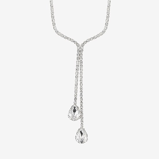 Monet Jewelry Timeless Silver Tone Bolo Necklace & Drop Earrings Womens Glass 2-pc. Jewelry Set
