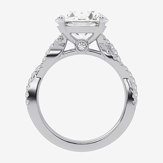 (G-H / Vs2-Si1) Womens 4 1/3 Ct. T.W. Lab Grown White Diamond 14K Gold Side Stone Engagement Ring