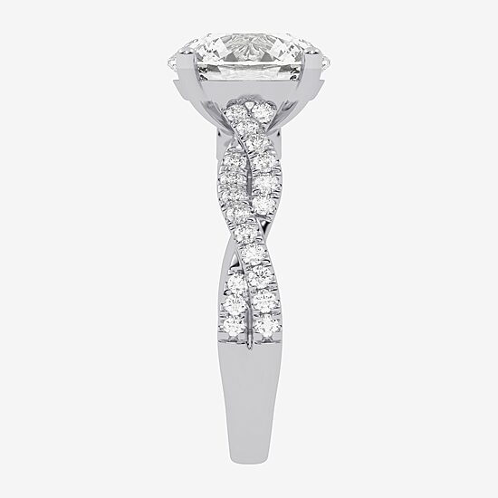 (G-H / Vs2-Si1) Womens 4 1/3 Ct. T.W. Lab Grown White Diamond 14K Gold Side Stone Engagement Ring