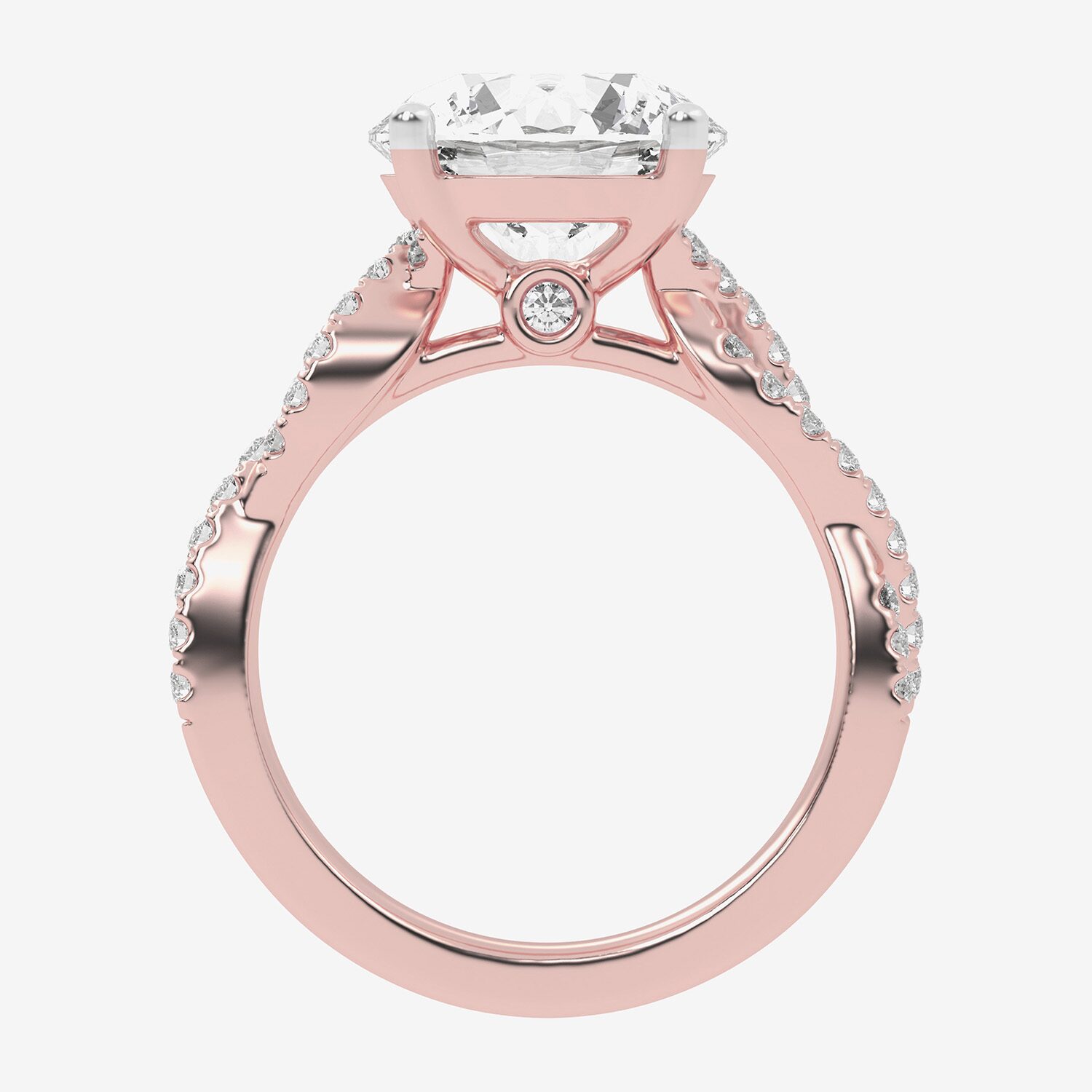 G-H / Vs2-Si1) Womens 1/ CT. T.W. Lab Grown White Diamond 14K Gold Side Stone Engagement Ring