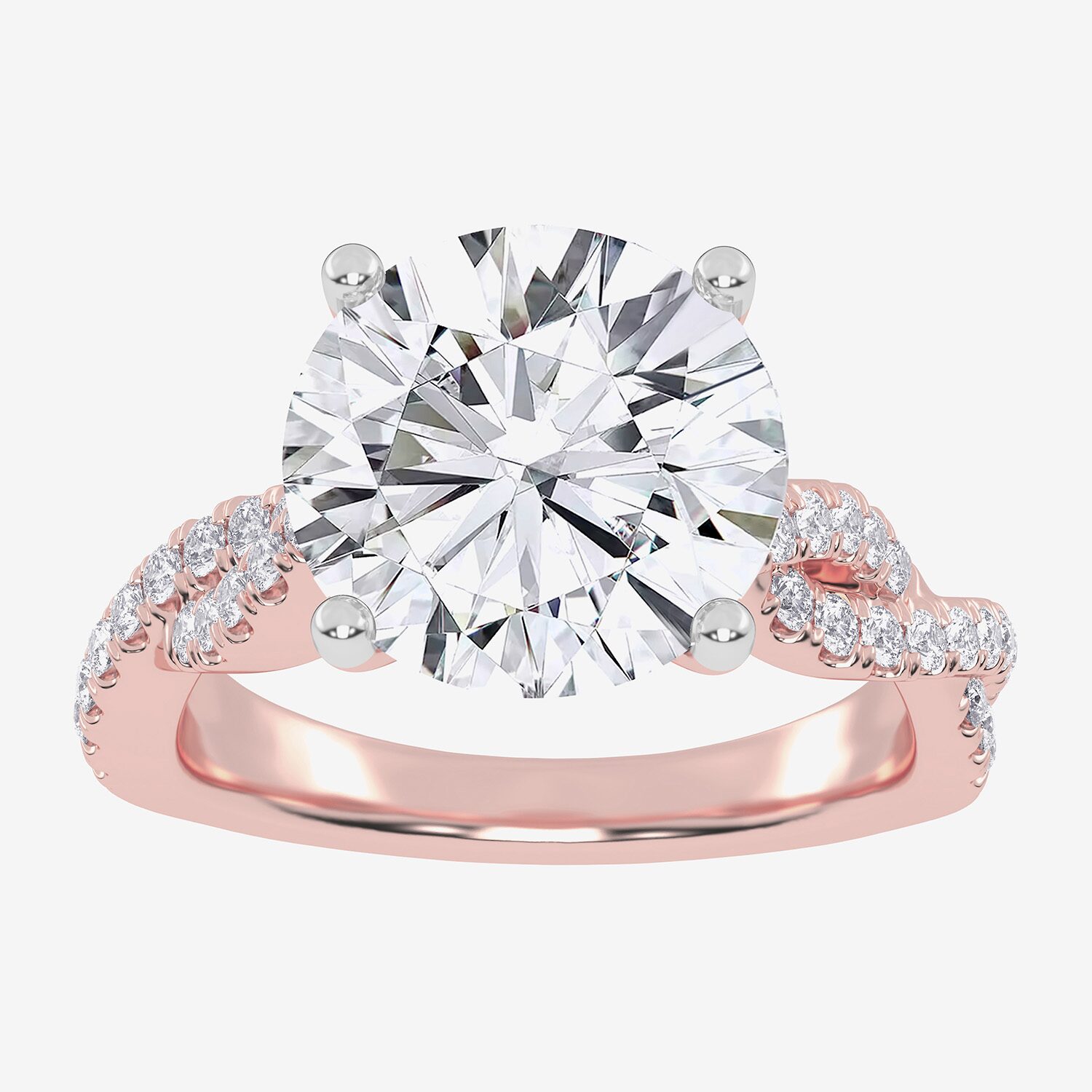 G-H / Vs2-Si1) Womens 1/ CT. T.W. Lab Grown White Diamond 14K Gold Side Stone Engagement Ring