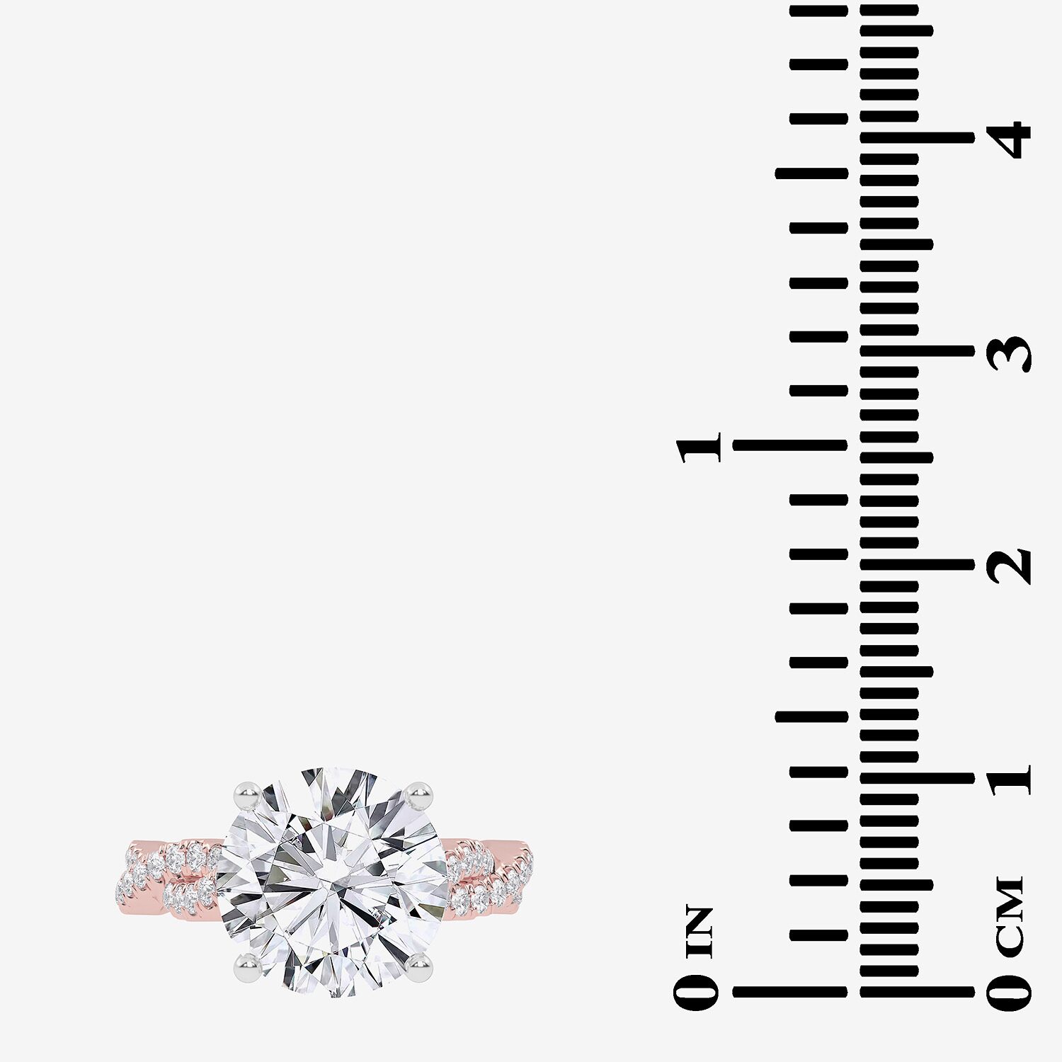 G-H / Vs2-Si1) Womens 1/ CT. T.W. Lab Grown White Diamond 14K Gold Side Stone Engagement Ring