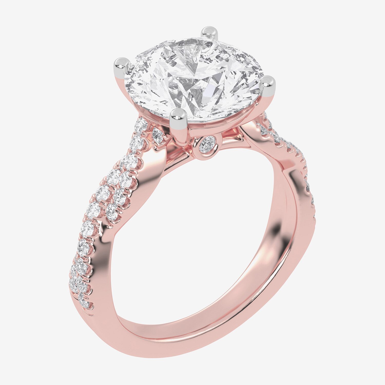 G-H / Vs2-Si1) Womens 1/ CT. T.W. Lab Grown White Diamond 14K Gold Side Stone Engagement Ring