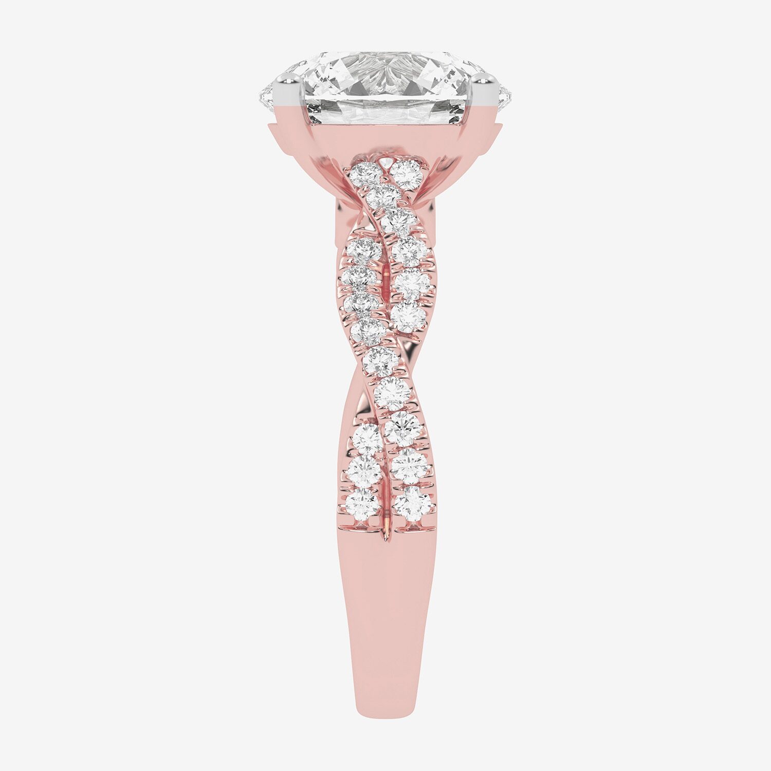 G-H / Vs2-Si1) Womens 1/ CT. T.W. Lab Grown White Diamond 14K Gold Side Stone Engagement Ring