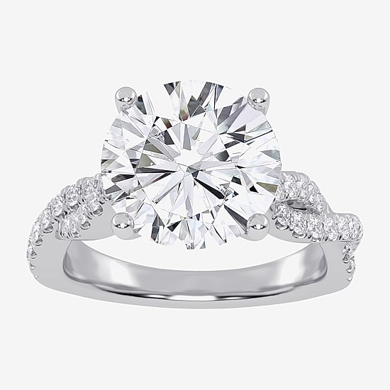(G-H / Vs2-Si1) Womens 3 1/3 Ct. T.W. Lab Grown White Diamond 14K Gold Side Stone Engagement Ring