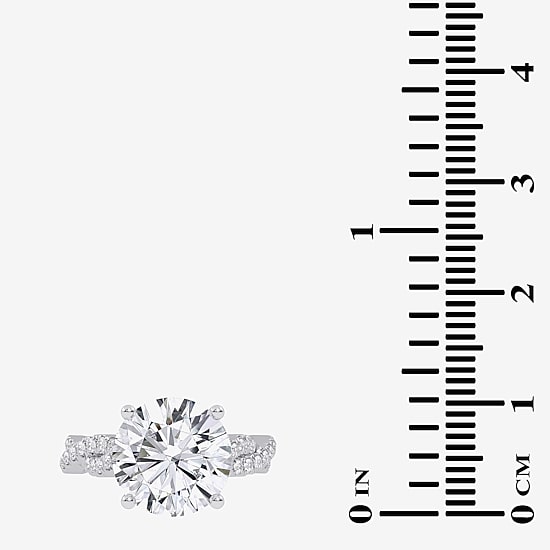 (G-H / Vs2-Si1) Womens 3 1/3 Ct. T.W. Lab Grown White Diamond 14K Gold Side Stone Engagement Ring