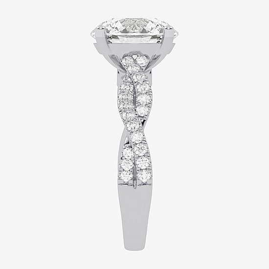 (G-H / Vs2-Si1) Womens 3 1/3 Ct. T.W. Lab Grown White Diamond 14K Gold Side Stone Engagement Ring