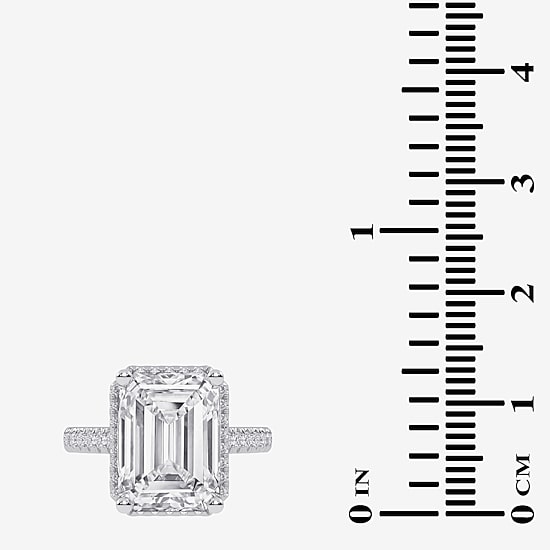 (G-H / Vs2-Si1) Womens 5 1/2 CT. T.W. Lab Grown White Diamond 14K Gold Side Stone Halo Engagement Ring