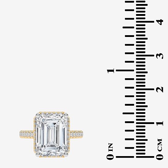 (G-H / Vs2-Si1) Womens 4 1/2 CT. T.W. Lab Grown White Diamond 14K Gold Side Stone Halo Engagement Ring
