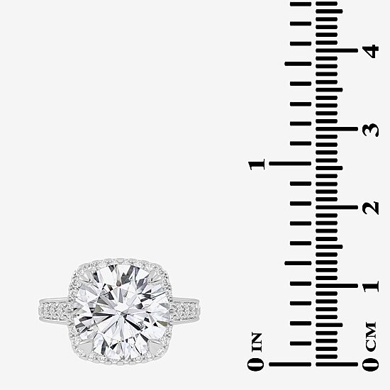 (G-H / Vs2-Si1) Womens 4 CT. T.W. Lab Grown White Diamond 14K Gold Round Side Stone Halo Engagement Ring