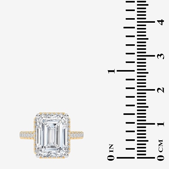 (G-H / Vs2-Si1) Womens 3 1/2 CT. T.W Lab Grown White Diamond 14K Gold Side Stone Halo Engagement Ring