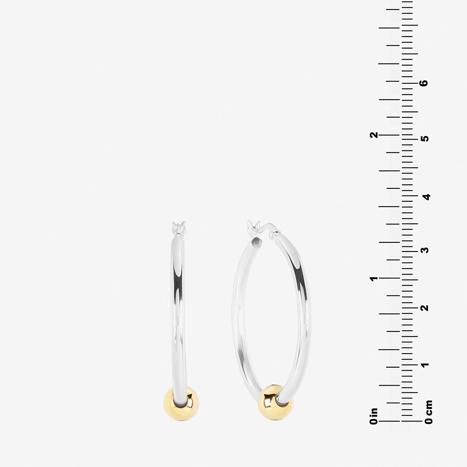 Womens Sterling Silver 35.5mm Round Hoop Earrings