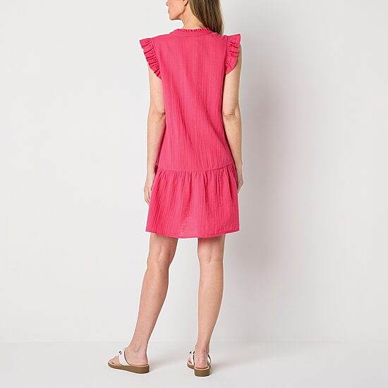 St. John's Bay Womens Short Sleeve Shift Dress