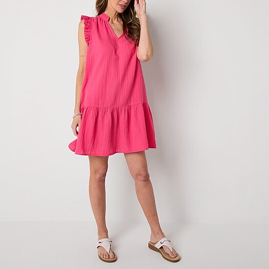St. John's Bay Womens Short Sleeve Shift Dress