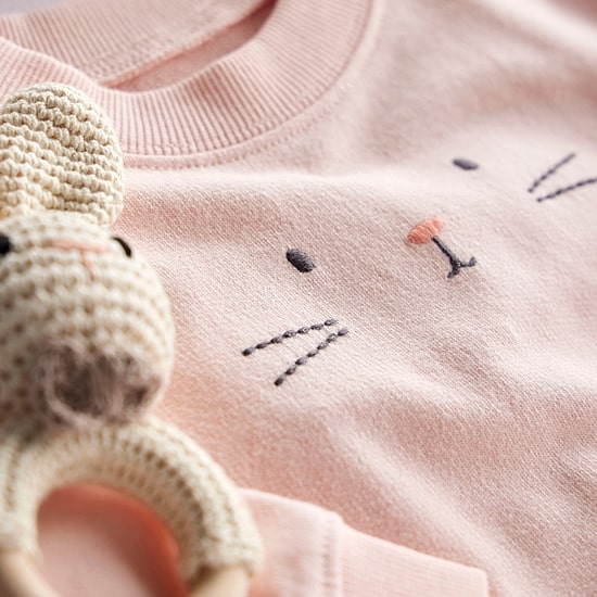 Carter's Baby Girls French Terry 2-pc. Round Neck Long Sleeve Bodysuit Set
