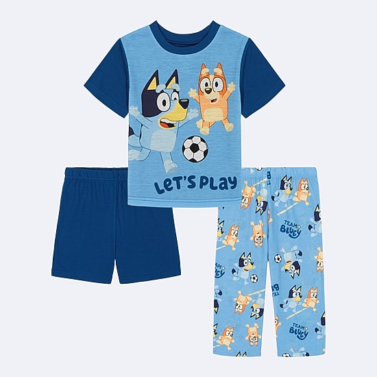 Toddler Boys Bluey Crew Neck Short Sleeve 3-pc. Pajama Set