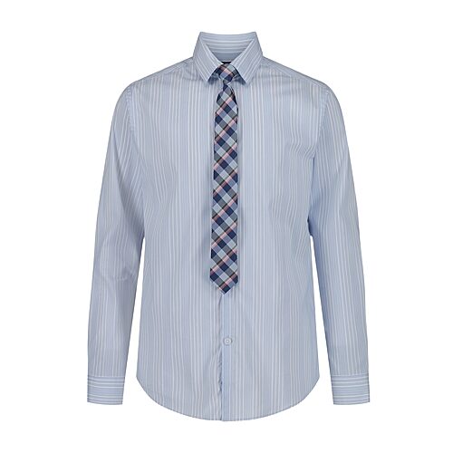 Van Heusen Little & Big Kid Boys Stretch Fabric Long Sleeve Point Collar Shirt + Tie Set, Medium (10-12), Blue