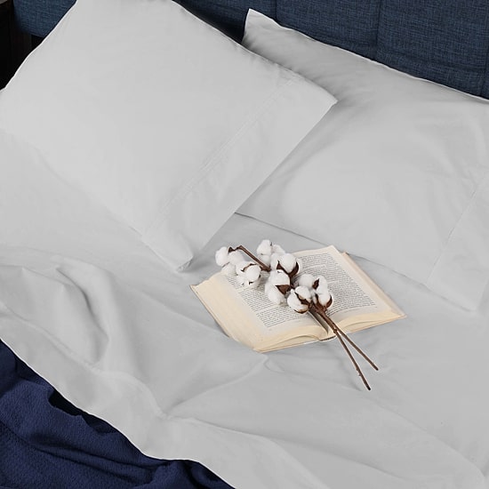 SUPERIOR® Gina Organic Percale Crisp Breathable 300tc Deep Pocket Sheet Set