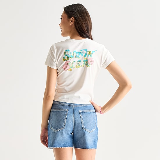 Beach Boys Baby Tee Womens Juniors Crew Neck Short Sleeve Fitted Graphic T-Shirt