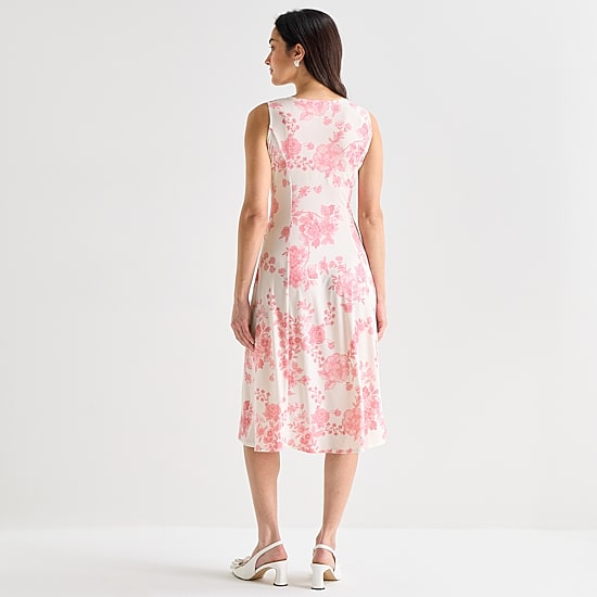 Danny & Nicole Womens Midi Floral Jacket Dress