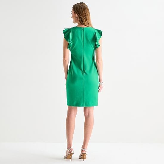 Marc New York Womens Crew Neck Sleeveless Sheath Dress