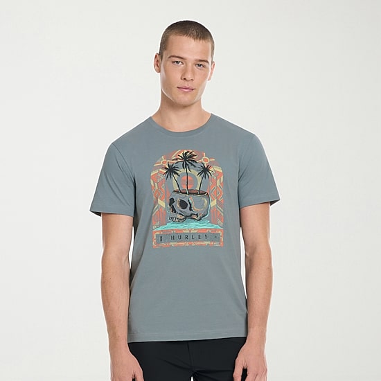 Hurley Mens Crew Neck Short Sleeve Regular Fit Graphic T-Shirt