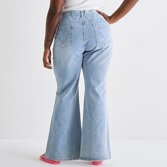 Forever 21 Womens Juniors Plus Low Rise Flare Leg Jean