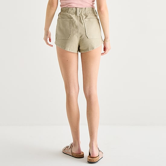 Arizona Womens 2 1/2" Low Rise Juniors Plus Chino Short